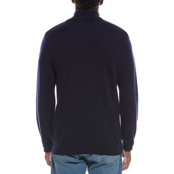 Kier + J MensArgyle Front Wool & Cashmere-Blend 1/4-Zip Sweater, Blue